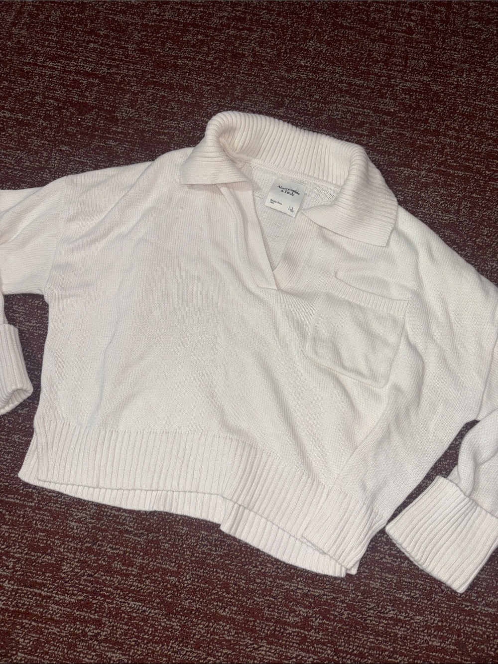 A&F cropped sweater v neck large collar slouchy relaxed fit cropped sweater L